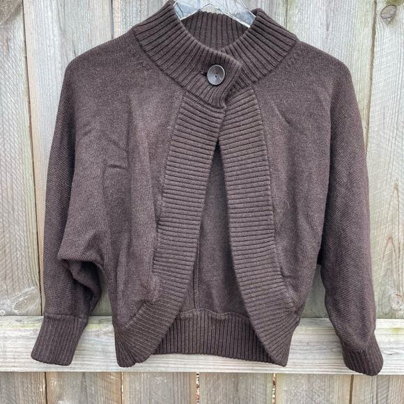Banana Republic Cardigan Sweater Brown 100% Merino Wool Small Brown - Picture 1 of 10